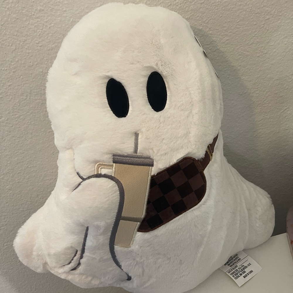 Halloween Ghost Plush Pillow with Stanley and Designer Crossbody Bag